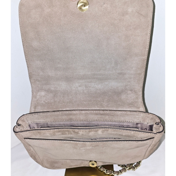 Tory Burch Kira Toupe Suede Fringe Convertible Crossbody Bag - Picture 9 of 10